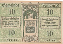 Osztrák szükségpénz  10 heller 1920
