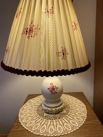 Herend purple waldstein patterned lamp with painted silk lampshade