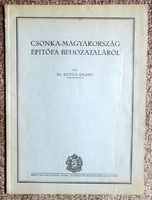 Kotsis Endre: Csonka Magyarország Építőfa Behozataláról  1930