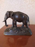 Antique elephant bronze sculpture, flawless, 16x12 cm