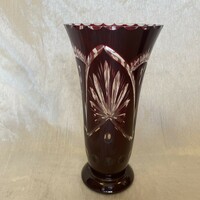 Beautiful burgundy lead crystal vase