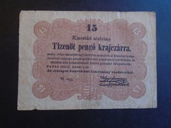 17 35 Hungary - treasury voucher for 15 pengő krajczár - 1849 kossuth bank