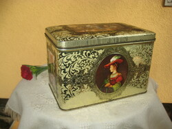Régi édességes fém doboz  ,holland ,    175 x 110 x 115  mm
