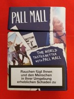 Retro nagyméretű fém lemez Pall Mall cigaretta reklám doboz  a képek szerint 20 x 9 x 14 cm