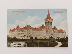 Old postcard 1914 hairdressing card cs. And kir. Artillery Shooting School k.U.K headquarters building