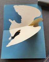Multilingual greeting card with a dove of peace