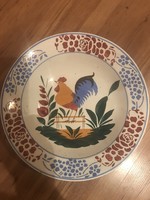 Rooster painted wall plate unmarked