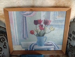 Elizabeth's painting of tulips by Philip
