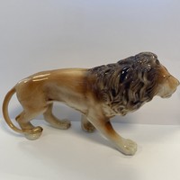 Ritka Royal Dux antik porcelán oroszlán