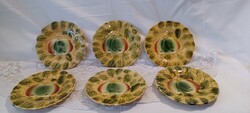 1,-Ft Gyönyörű Francia antik majolika fajansz Sarreguemines tányérak egyben