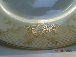 Noritake golden brocade on floral lattice plate