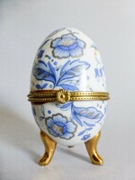 Aranyozott porcelán tojás ékszertartó