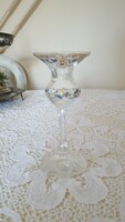 Hand painted gilded floral rosenthal classic rose in crystal glass candlestick