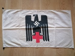 NSDAP náci, horogkeresztes DRK (Deutsches Rotes Kreuz - Német Vöröskereszt) zászló