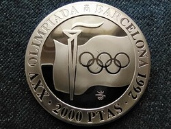 Spanyolország 1992-es nyári olimpia Barcelonában .925 ezüst 2000 Peseta 1991 M PP (id61584)