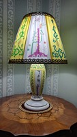 Herendi porcelán Siang Jaune asztali lámpa új szerelékkel