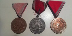 Önkéntes tűzoltó szolgálatért emlékérem 1958  arany , ezüst, bronz