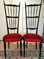 Kettő darab vintage olasz Chiavari szék párban elegáns ritkaság