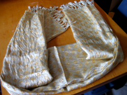 Gold colored brocade silk scarf, stole