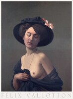 Félix Vallotton Hölgy fekete kalappal 1908 festmény művészeti plakátja, női félakt portré