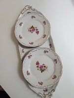 Zsolnay rose pattern sandwich and cake set