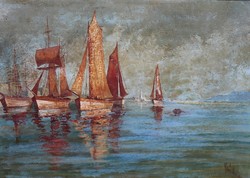 Sailboats, good quality oil painting