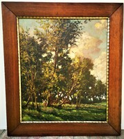 Vári Vojtovits Zoltán (1890 - ?) Forest detail painting with Original Guarantee!