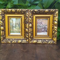 Postcards from 1919 in gilded frame