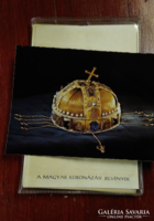 1976.Diabox rarity in Hungarian coronation badges, 6 slide film cubes, Hungarian crown postcard
