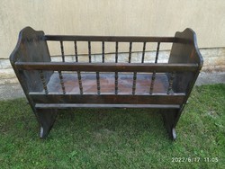 Brown, original wooden baby cradle for sale!