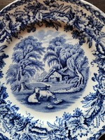 Angol/vintage Booths Silicon China 'British Scenery' Made in England Blue and White Transferware