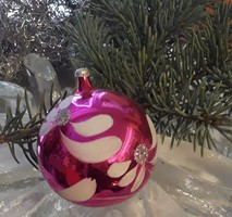 Üveg karácsonyfadísz pink gömb