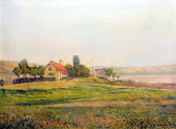View of the villa of Árpád Basch (1873-1944) ... 1921 Oil on canvas painting!