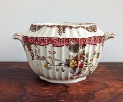 Antique faience adderley spring large sugar bowl