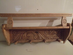 Wood - 1980 - hand-carved shelf - 70 x 33 x 12 cm - flawless - only requires varnishing