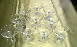 Elegáns pezsgős kristálypohár, 10 darab