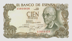 Spain 100 pesetas 1970 unc