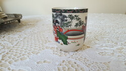 Régi japán porcelán,gésás teáscsésze