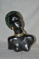 Sweaty ceramic ebony female bust
