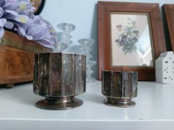 2 pieces of silver-plated Viennese Art Nouveau pot, storage argentor i.G. Signed (josef hoffmann?)