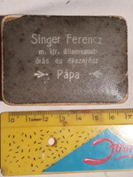Singer Ferencz m.kir. államvasúti ékszerész Pápa ékszertartó doboza