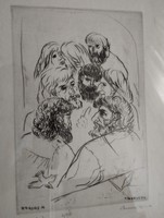 Miklós Borsos: Florentine heads etching