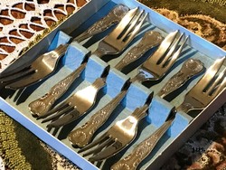 Marked, sheffield, vintage, silver-plated, beautifully shaped, elegant, 6-piece dessert fork set