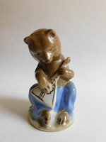 Szovjet/orosz porcelánfigura - balalajkás medve