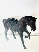 1Ft-ról hatalmas antik bőr Ló ! Nagyon ritka darabb 37x30 cm