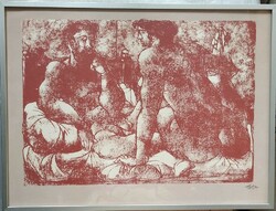 Amerigo tot: lovers -2. - Signed screen print from 1984