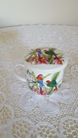 Mug with parrot, kgg porcelain tea strainer and lid