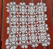 Old patterned lace tablecloth, needlework 34 x 37 cm.