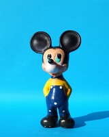Régi retro eredeti Walt Disney Mickey Mouse Mickey Egér sípolós gumi játék figura