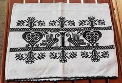 Old embroidered folk cross stitch pillow cover, decorative pillow 53 x 40 cm.